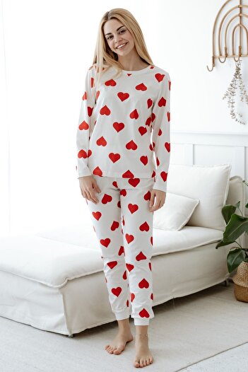 Lilabio 100% Cotton Heart Women's Pajama Set