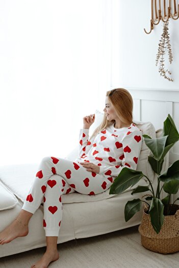 Lilabio 100% Cotton Heart Women's Pajama Set