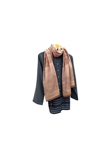 Akel Pastel Tone Patterned Cotton Shawl - Size 75x185