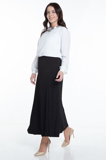 SORALLİNE Plus Size Pleated Skirt 776 Black