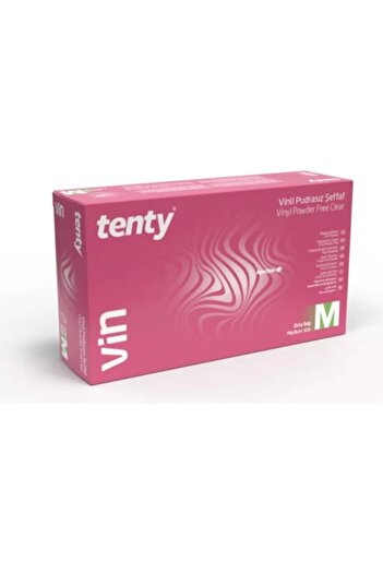 Tenty Vin Vinyl Powder-Free Exam Gloves Medium - Box of 100