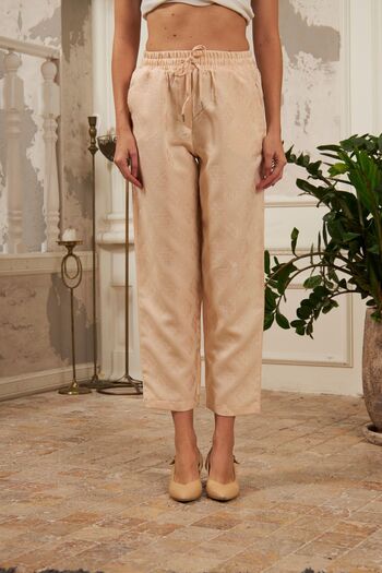 Orfeo Negro WOMEN'S ELASTIC WAIST FABRIC PANTS