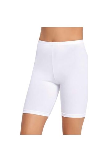 Q-EN Women's White Bamboo Above Knee Plus Size Tights