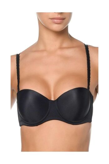 Orkide Women's Black Strapless Unpadded Bra Ss