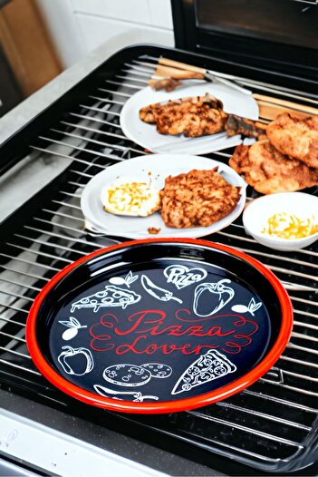 İnci Emaye No 36 Pizza - Supla Cake and Oven Plate, Serving Tray 36cm
