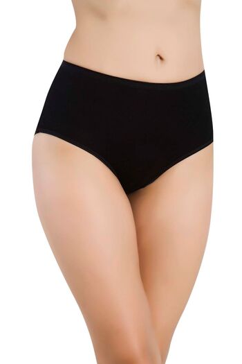 Q-EN Women's Large Size Black Bamboo 2 Pack Bato Panties