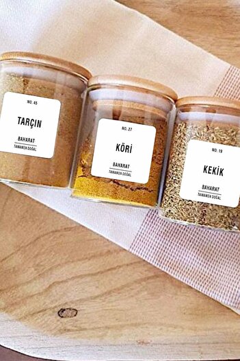 EGESTA 110 Pieces White Washable Spice Sticker - Modern Design, Square Cut