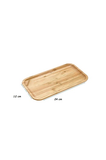 Senin Dükkanın Bamboo Rectangular Presentation Plate - 24 cm x 12 cm Oil Pot Mat - Serving Plate