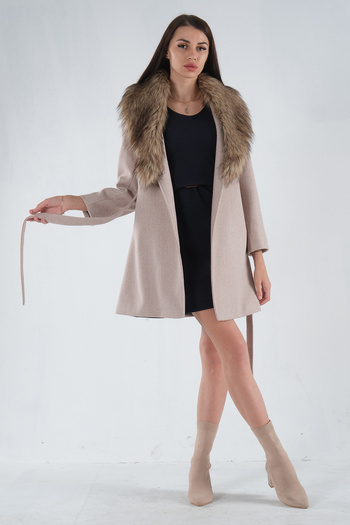 Feminist Mobile Furry Double Pocket Stamp Coat Stone0108080