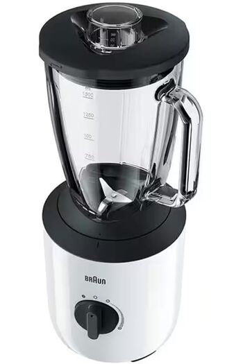Braun خلاط بإبريق زجاجي 800 واط، 1.5 لتر، ثلاثي الحركة، سرعة ونبض متغير، مقاوم للحرارة - JB 3173