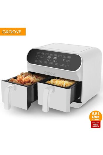 Groove Max Plus XXL 1800W 4LT 4LT 8LT Double Chamber Smart Air Fryer - White