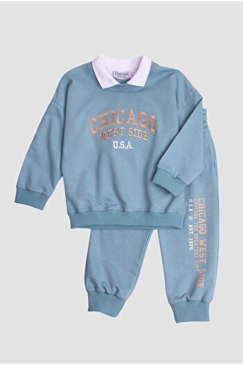 Chicsy Baby Yaka Detaylı Yazı Baskılı Eşofman Takımı