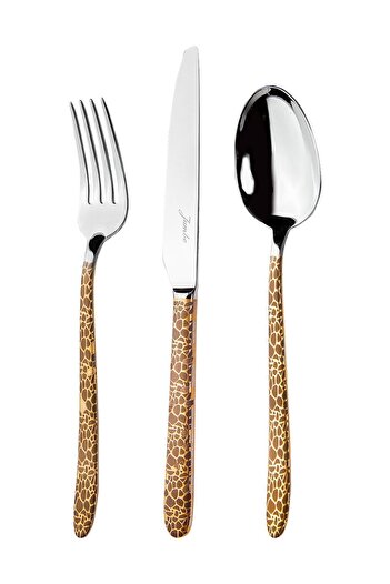 Jumbo 9400 Safari Black Gold 12 Kişilik 84 Parça Çatal Kaşık Bıçak Takımı