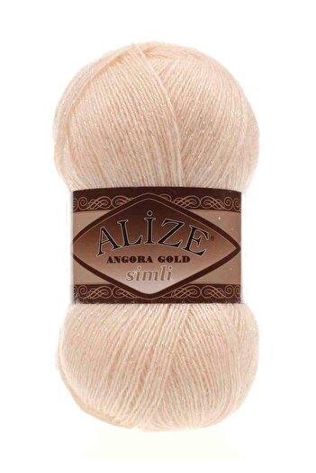 Alize Angora Gold Glitter Πλεκτό Χειροποίητο - 5 τμχ για γιλέκο, ζακέτα, πουλόβερ με καλτσοδέτα 681 Light Salmon