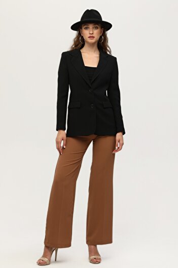 Feminist Vatkalı Astarlı Blazer Ceket Siyah 0105110