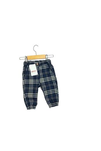Çikoby Baby Boy Comfortable Fit Plaid Trousers with Elastic Waist Legs