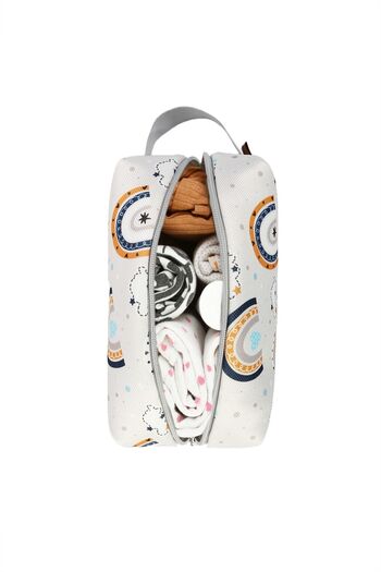 HAMUR Zippered Dirty Clean And Wet Dry Baby Laundry Clothes Outfit Multi-Purpose Makeup Bag Sky Blue