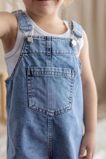 Oliven The Kid Slopet scurt din denim cu picior mohair