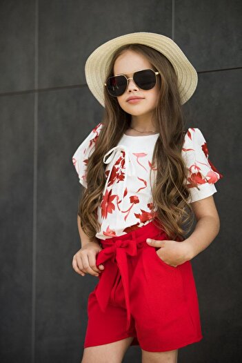 Ribbon kids Floral Patterned Summer Fabric - With Hat