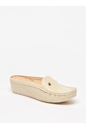 Flora Bella by Shoexpress Stud Embellished Wedge Heel Mules