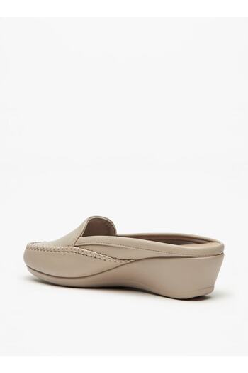 Le Confort Textured Slip-On Comfort Mules with Wedge Heels