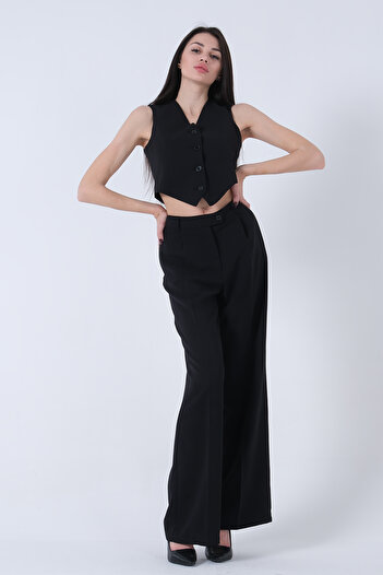 Feminist Jacket-Vest Trousers 3-Piece Suit Black0106324