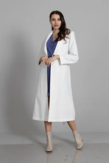 Feminist Lined Stamp Coat White0108069