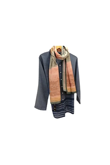 Akel Pastel Tone Patterned Cotton Shawl - Size 75x185