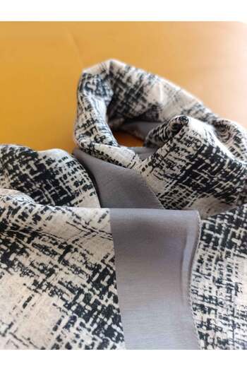 Akel 75x185 Size Square Striped Patterned Cotton Shawl