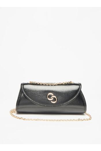 Celeste Textured Crossbody Bag with Chain Strap and Magnetic Closure - W 8 x H 11.5 x D 25.5 cm