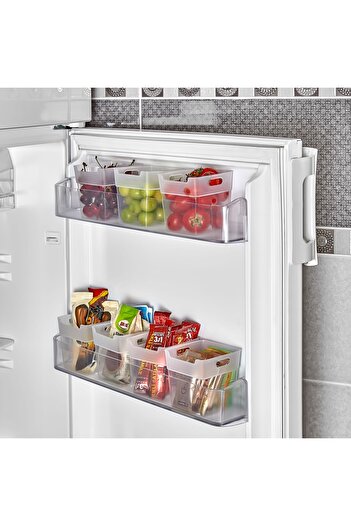 Ecolux 6 Pieces Refrigerator Organizer with Door - Bathroom and Interior Organizer