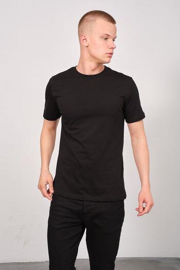 C&City Men's Crew Neck Black Basic T-Shirt 990 - 2-Piece Regular Fit
