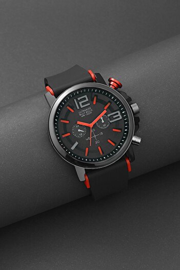 Zzla Unisex Black Red Wristwatch