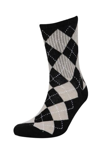 DeFacto Men's Long Cotton 3-Piece Socks Set - C8550axns