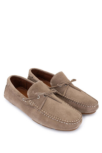 Tamer Tanca Beige Suede Genuine Leather Men's Loafer