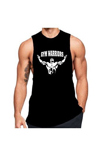 Black İstanbul Gym Warriors Zero Arm Fitness Singlet