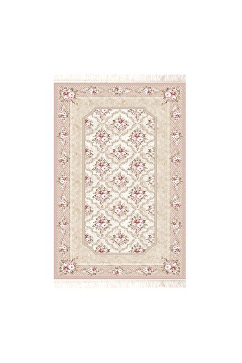 In House Soft Velvet Turkish Rectangular Door & Bath Mat -Pink - 60x40 cm