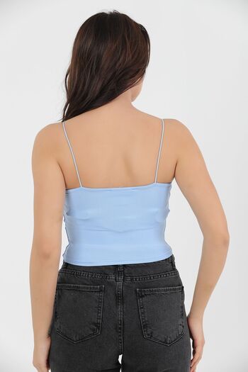 CİDDE Rope Strap Crop Bustier - Γυναικεία, Μπλε/S, Crop Μπλούζα