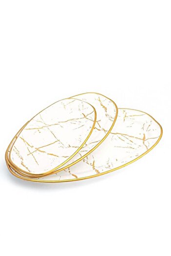 GÜRCÜGLASS Marble Pattern Oval Boat