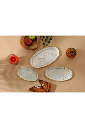 GÜRCÜGLASS Marble Pattern Oval Boat