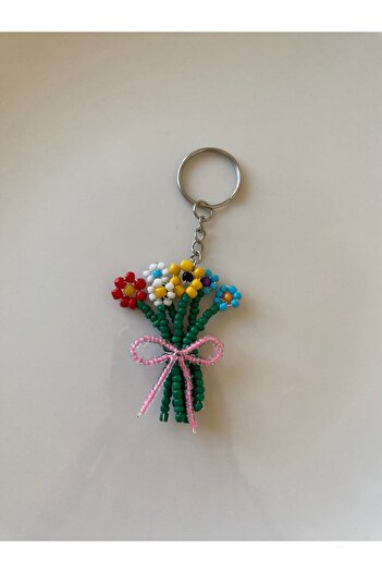 Stoneday Colorful Daisy Bouquet Design Handcrafted Keychain