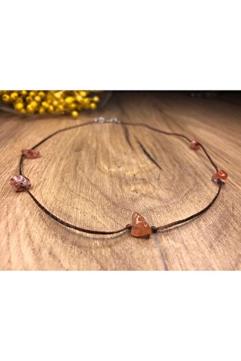 Stoneday Agate Stone Prong Vintage Bohemian Rope Necklace