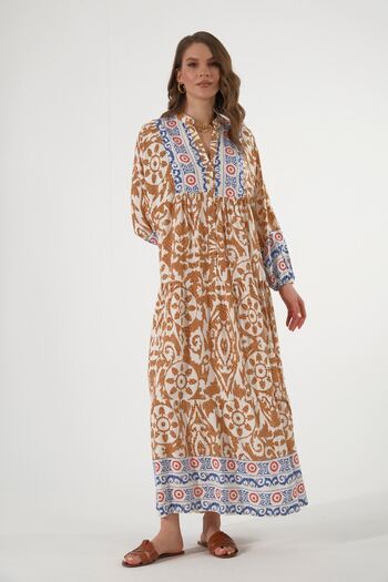 ABBRA Women's Katleya Model 100% Cotton Summer Dress