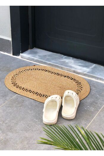 SFB Home Textile Jute Door Mat, Bohemian Style Mat, Washable, Door Front Mat, Modern Mat, Double Sided