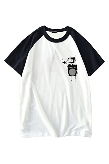 Carpe Reglan Robot Patterned Oversize T-Shirt