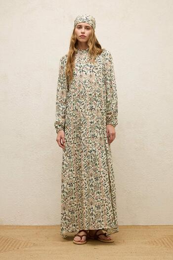 Manuka VISKON-KLEID MIT BALLONÄRMELN IRA