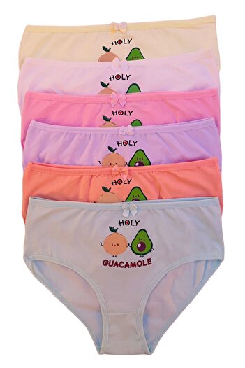 Miss Blue Moon Girl's Colorful Printed Panties 6 Pieces 6115