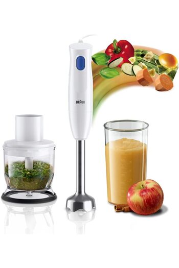 Braun Hand Blender, 450 W. Chopper 350ml, metal, 1 speed, Lightweight, SplashControl - MQ 10.201 M