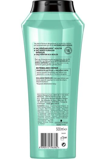 Gliss Nutribalance Repair Saç Dökülmesine Karşı Şampuan 500 ml X 4 Adet