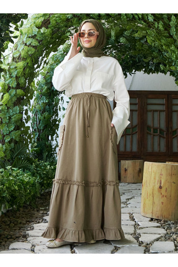 Neways Neways Denim Skirt - Khaki